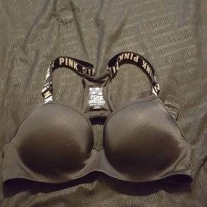 Pink sports push up bra